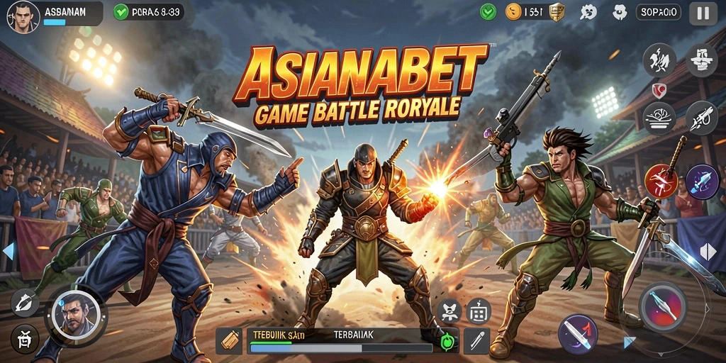 Tampilan gameplay ASIANABET yang intens dalam pertempuran Battle Royale.