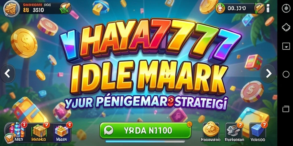 Tampilan gameplay Idle HAYA777 dengan sumber daya yang terkelola.