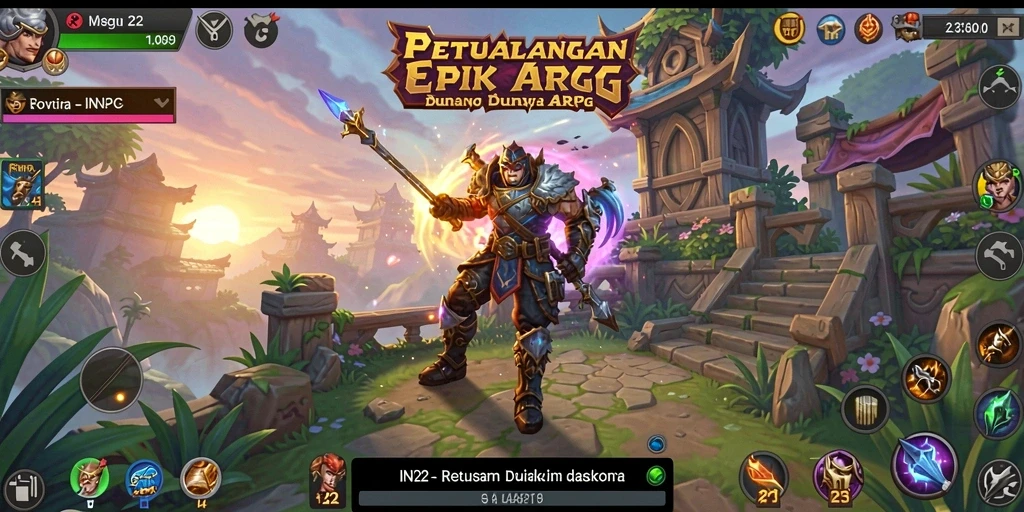 Gameplay ARPG yang penuh aksi dan petualangan epik.