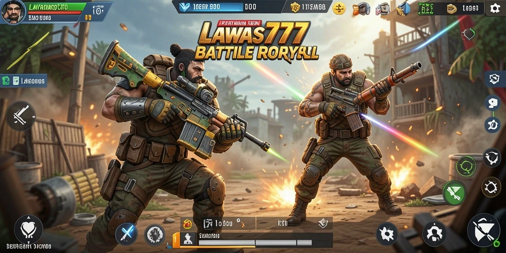 Tangkapan layar LAWAS777 memperlihatkan aksi intens dalam pertarungan Battle Royale.