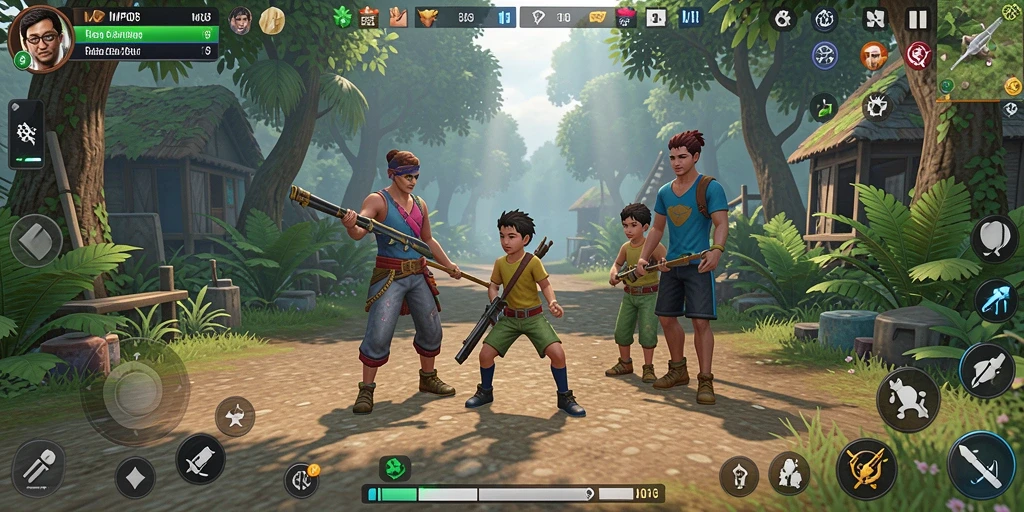 Tampilan gameplay MPO08 dengan grafis yang menarik dan interaksi sosial.