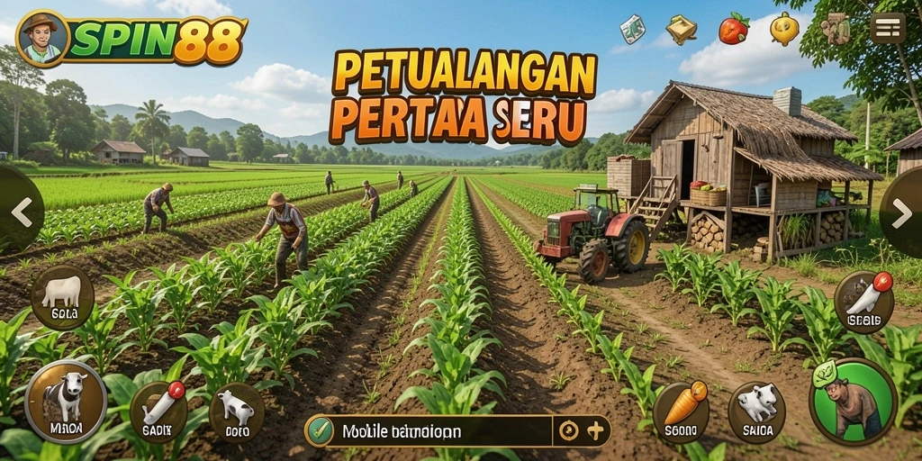 Screenshot gameplay SPIN88 yang menarik dengan aktivitas pertanian.